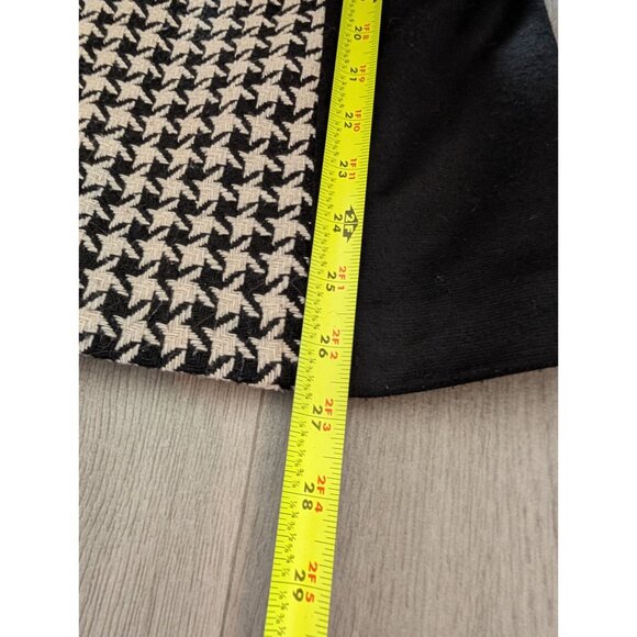 Roz & Ali Womens Houndstooth Open Front Blazer Jacket Size 14/16 Black & White - Picture 7 of 8
